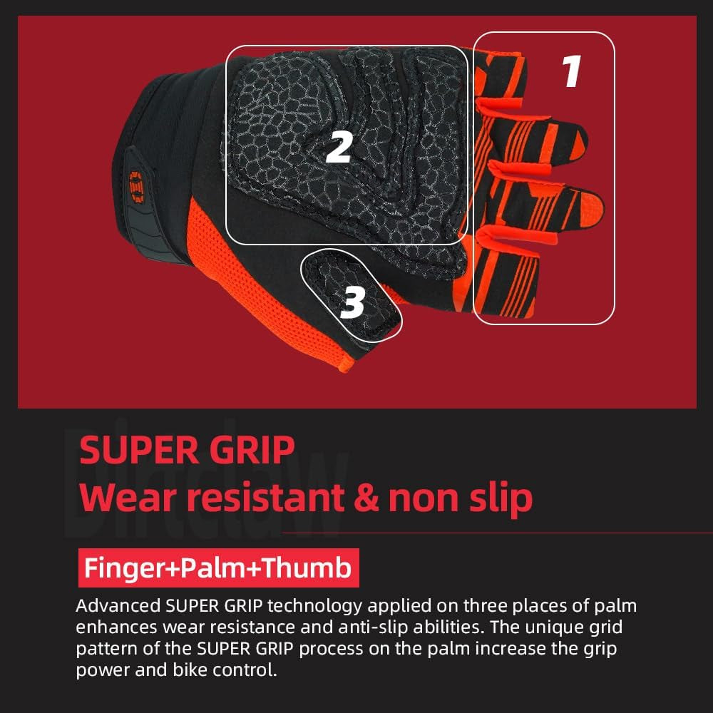 Unisex BMX MX ATV MTB Racing Mountain Bike Bicycle Cycling Off-Road/Dirt Bike Gloves Road Racing Motorcycle Motocross Sports Gloves Touch Recognition Full Finger Glove